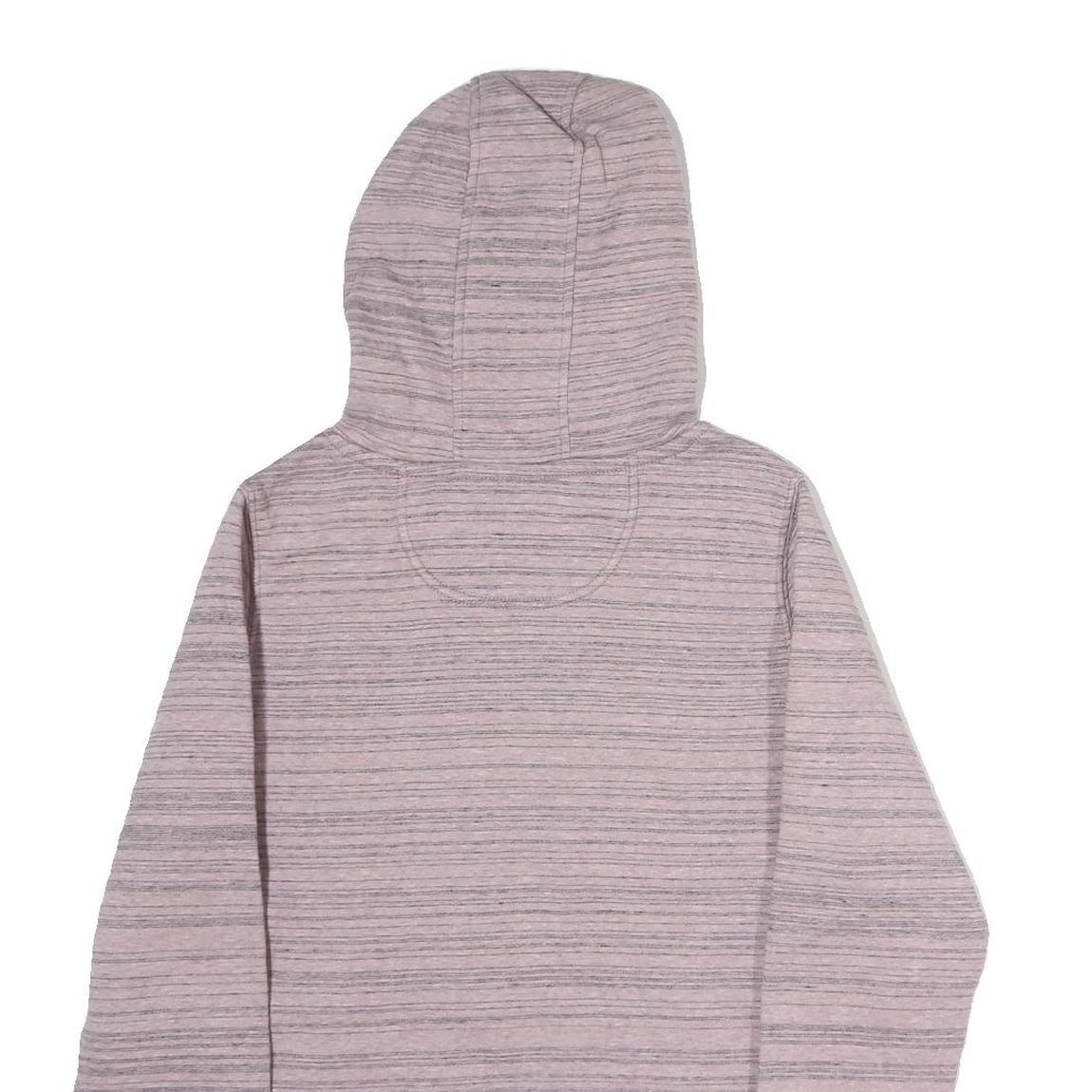 CARHARTT Womens Pink & Grey Striped Hoodie S Soft Cotton Casual Pullover
