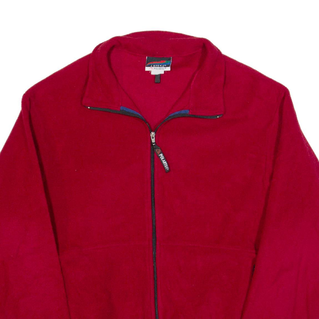 LAYERS Polartec Mens Fleece Jacket Red 90s M