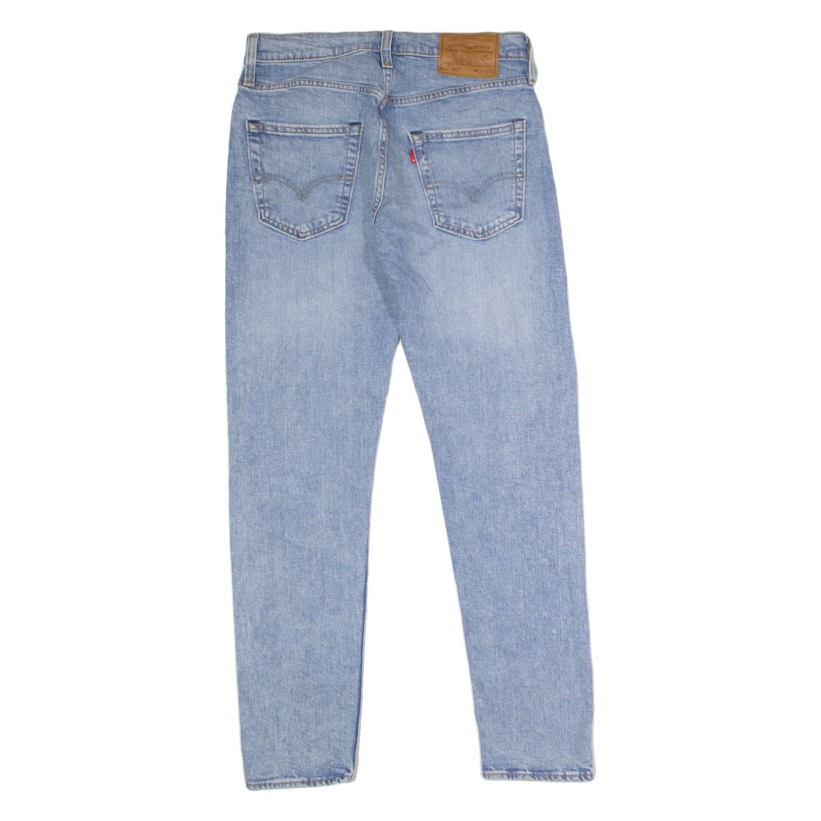 LEVI'S 512 BIG E Jeans Mens Blue Slim Tapered Stone Wash W29 L30