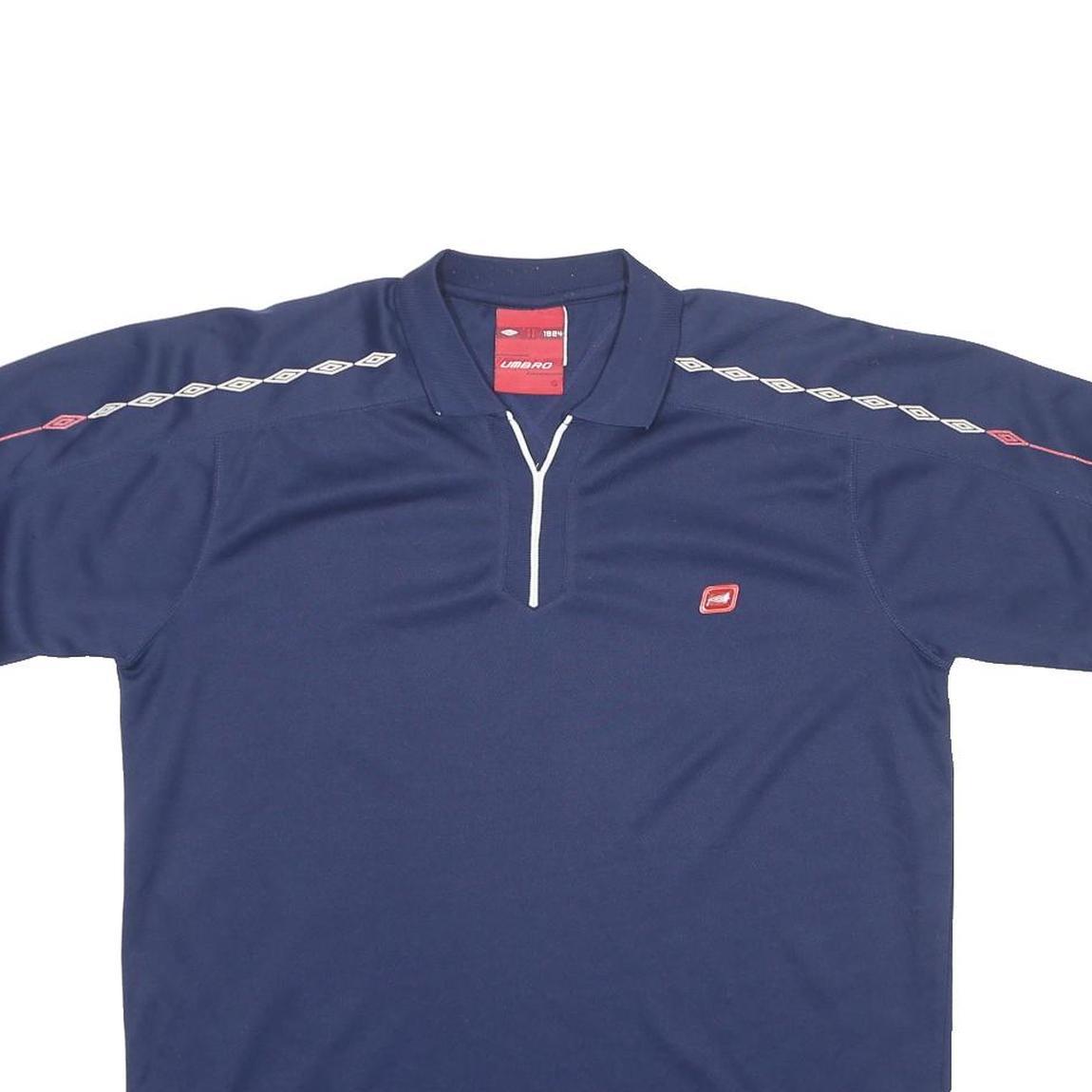 UMBRO Mens Blue Polo Shirt XL Polyester Blend Short Sleeve Sports Casual