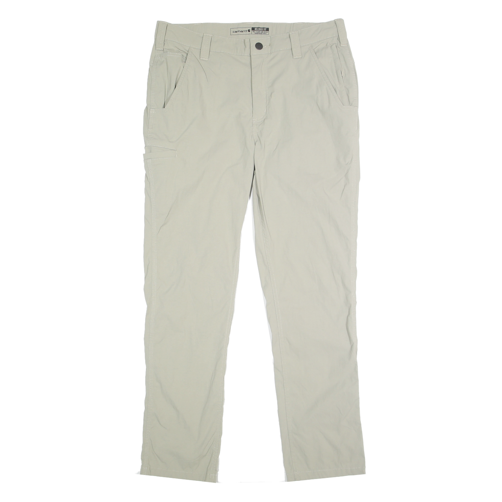 CARHARTT Mens Nylon Beige Relaxed Straight Trousers W32 L30 Workwear Casual Zip