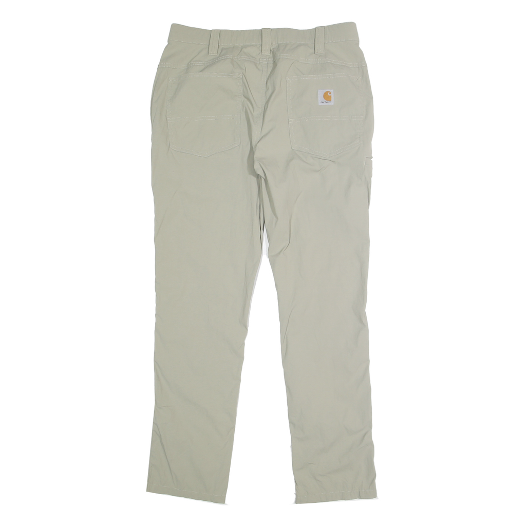 CARHARTT Mens Nylon Beige Relaxed Straight Trousers W32 L30 Workwear Casual Zip