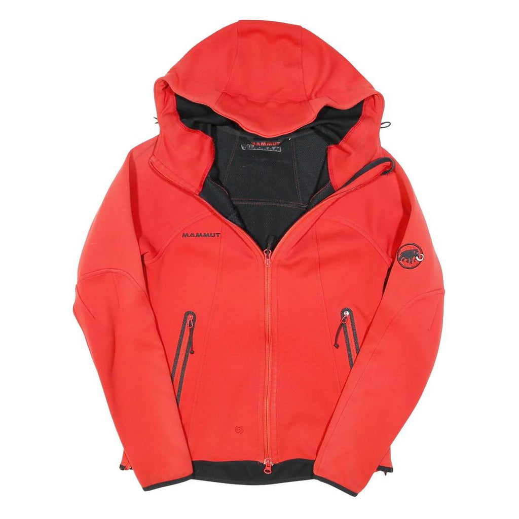 MAMMUT Womens Red Jacket XS Polyester Blend Softshell Outdoor Zip Hooded