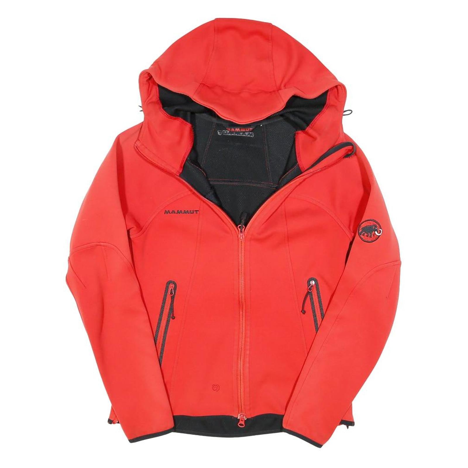 MAMMUT Womens Red Jacket XS Polyester Blend Softshell Outdoor Zip Hooded