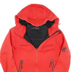 MAMMUT Womens Red Jacket XS Polyester Blend Softshell Outdoor Zip Hooded