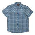 MAMMUT Mens Blue Check Casual Short Sleeve Shirt M Cotton Blend Comfort