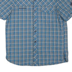 MAMMUT Mens Blue Check Casual Short Sleeve Shirt M Cotton Blend Comfort