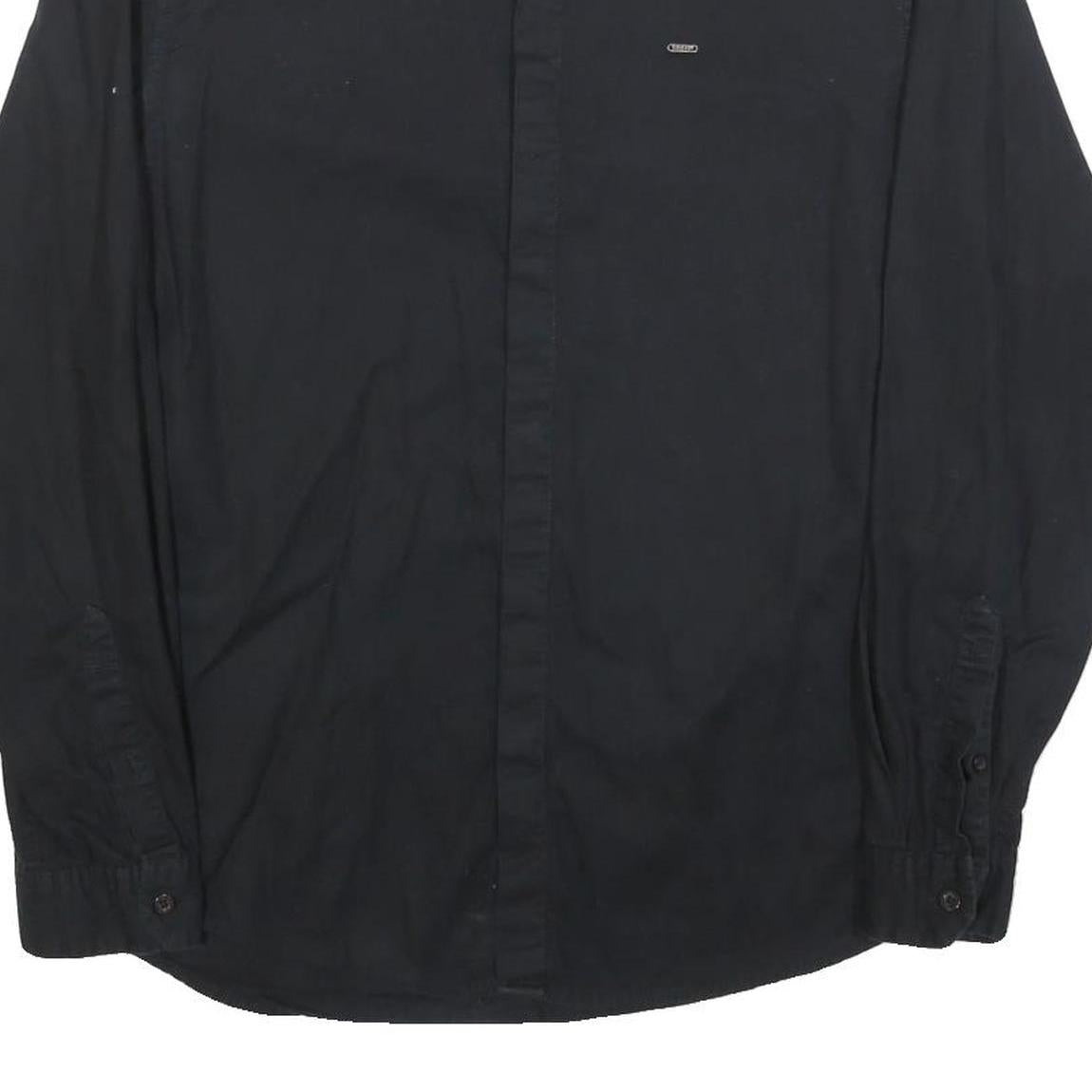 LEE Mens Black Cotton Blend Shirt L Long Sleeve Casual Button Closure