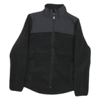 FILA Mens Black Polyester Blend Plain Full Zip Crew Neck Chunky Knit M Casual