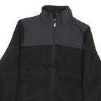 FILA Mens Black Polyester Blend Plain Full Zip Crew Neck Chunky Knit M Casual