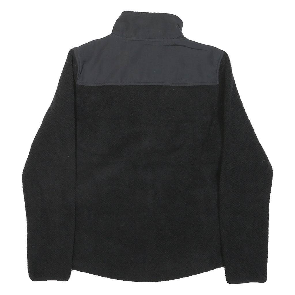 FILA Mens Black Polyester Blend Plain Full Zip Crew Neck Chunky Knit M Casual