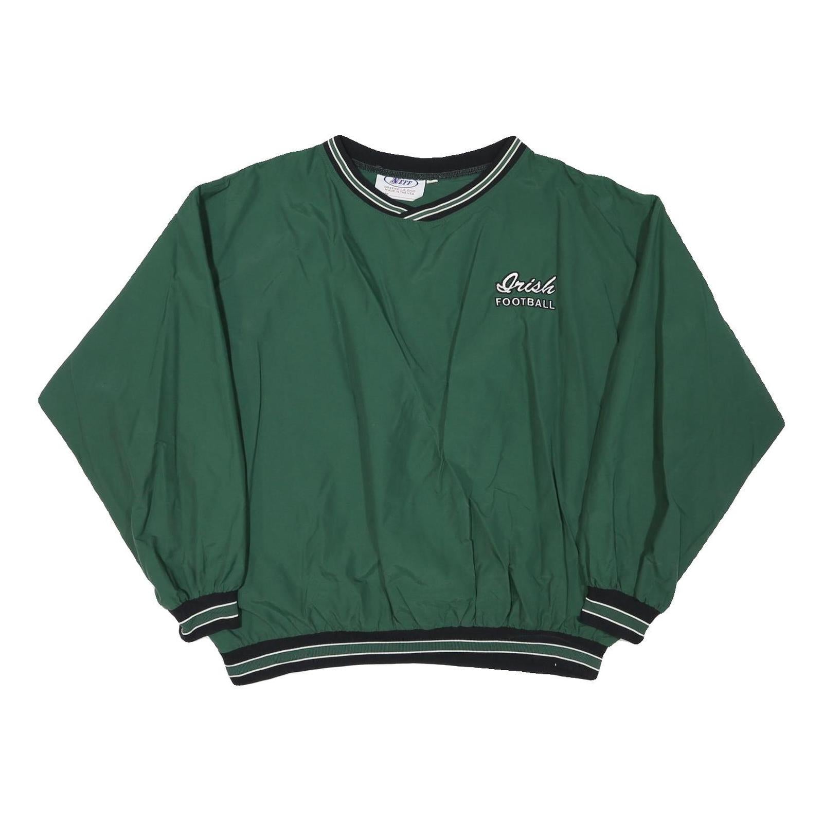 NEFF Mens Green Irish Football Crew Neck 2XL Sweatshirt Retro Sports Pullover