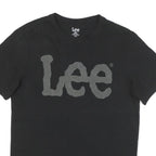 LEE Mens Black Graphic T-Shirt S Short Sleeve Crew Neck Cotton Blend