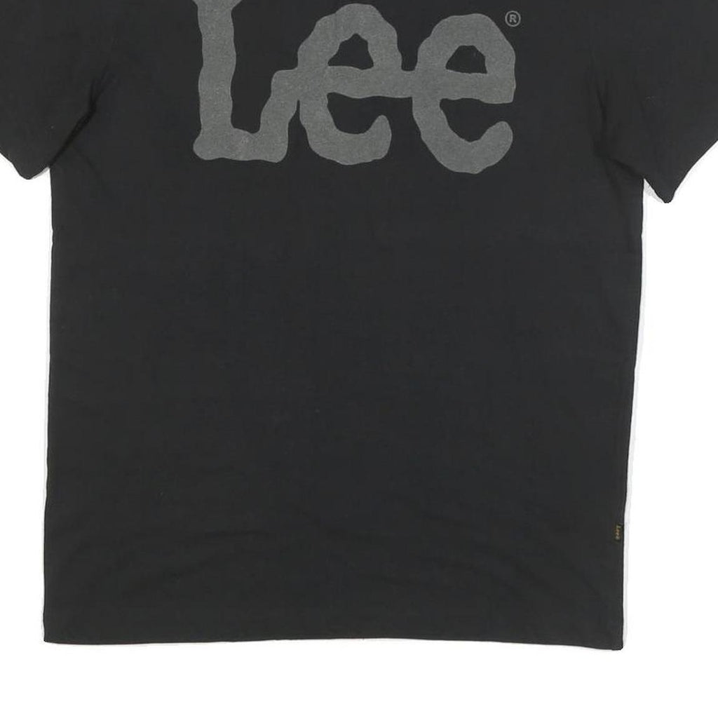 LEE Mens Black Graphic T-Shirt S Short Sleeve Crew Neck Cotton Blend