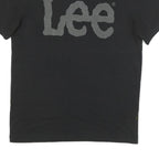 LEE Mens Black Graphic T-Shirt S Short Sleeve Crew Neck Cotton Blend