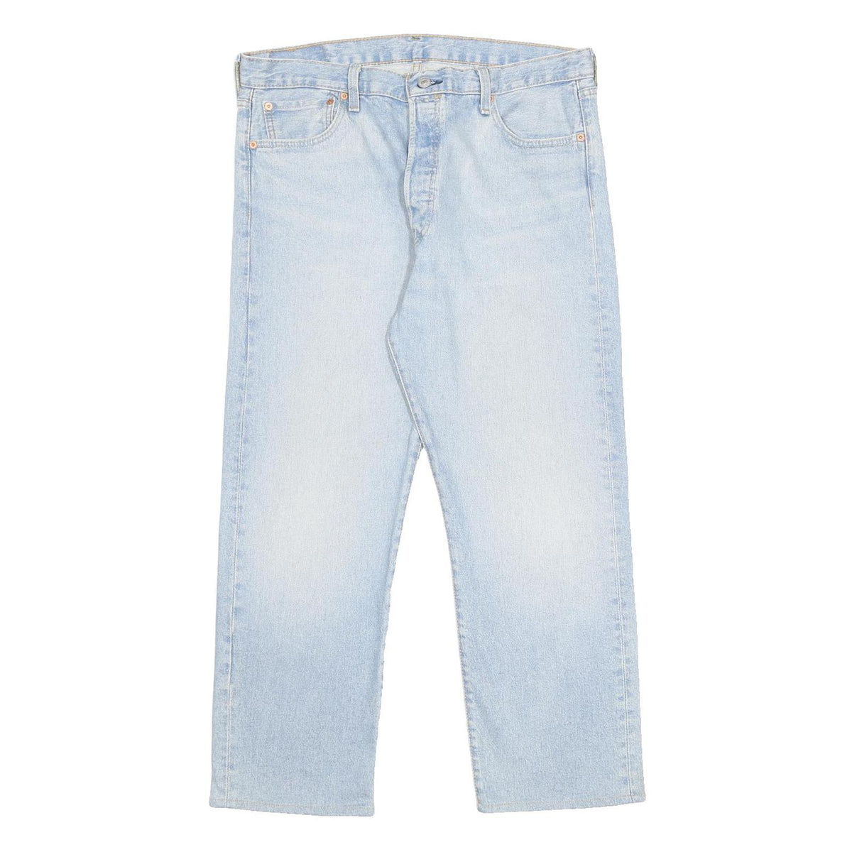 LEVI'S 501 Mens Jeans Blue Regular Straight Denim Light W36 L27 Button Cotton