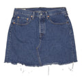 LEVI'S Womens Blue Denim Mini Skirt Cotton Blend Frayed Hem Size L