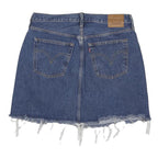 LEVI'S Womens Blue Denim Mini Skirt Cotton Blend Frayed Hem Size L