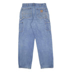 CARHARTT Mens Relaxed Blue Denim Jeans W34 L32 Workwear Durable Cotton Zip