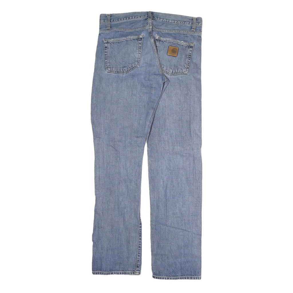 CARHARTT WIP Mens Jeans Blue Slim Straight Denim Medium W32 L31 Classic Zip