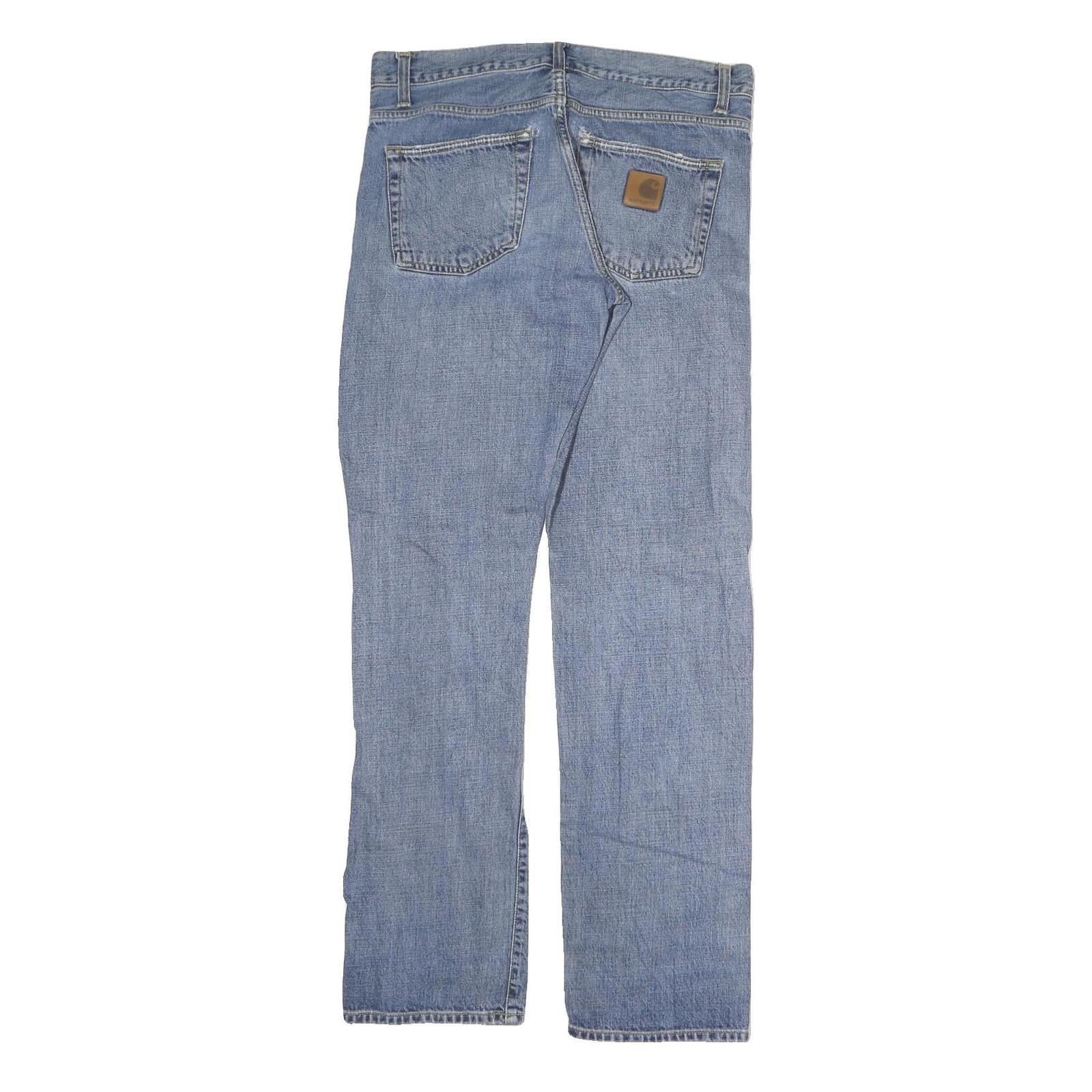 CARHARTT WIP Mens Jeans Blue Slim Straight Denim Medium W32 L31 Classic Zip