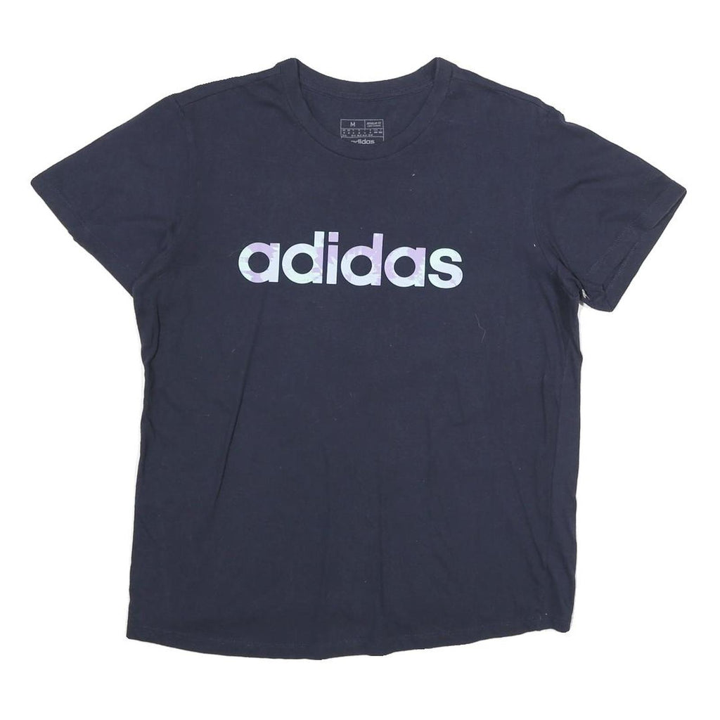 ADIDAS Mens Black Cotton T-Shirt M Short Sleeve Crew Neck Logo Graphic