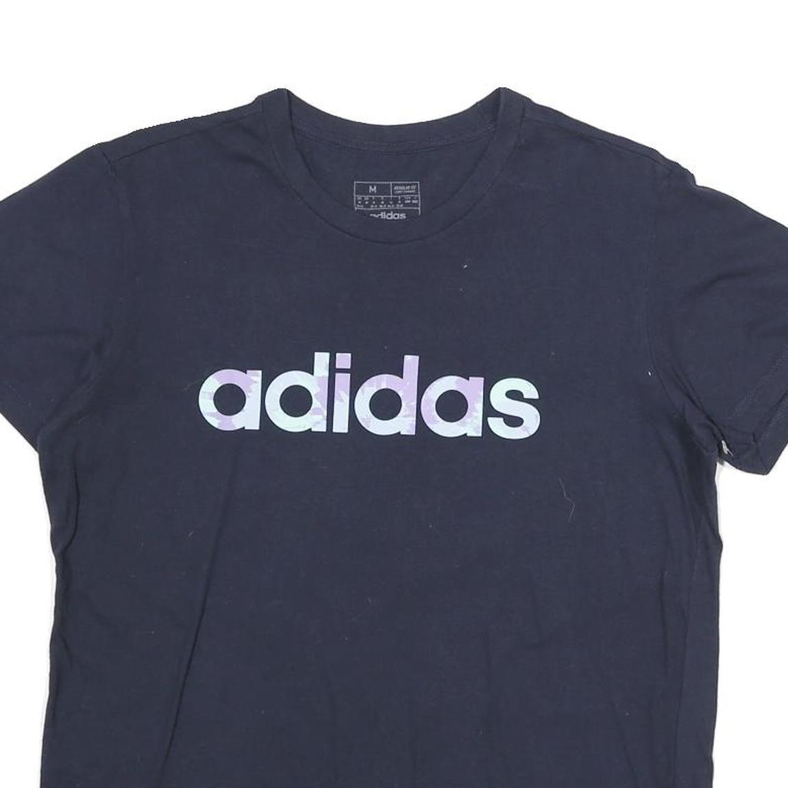 ADIDAS Mens Black Cotton T-Shirt M Short Sleeve Crew Neck Logo Graphic