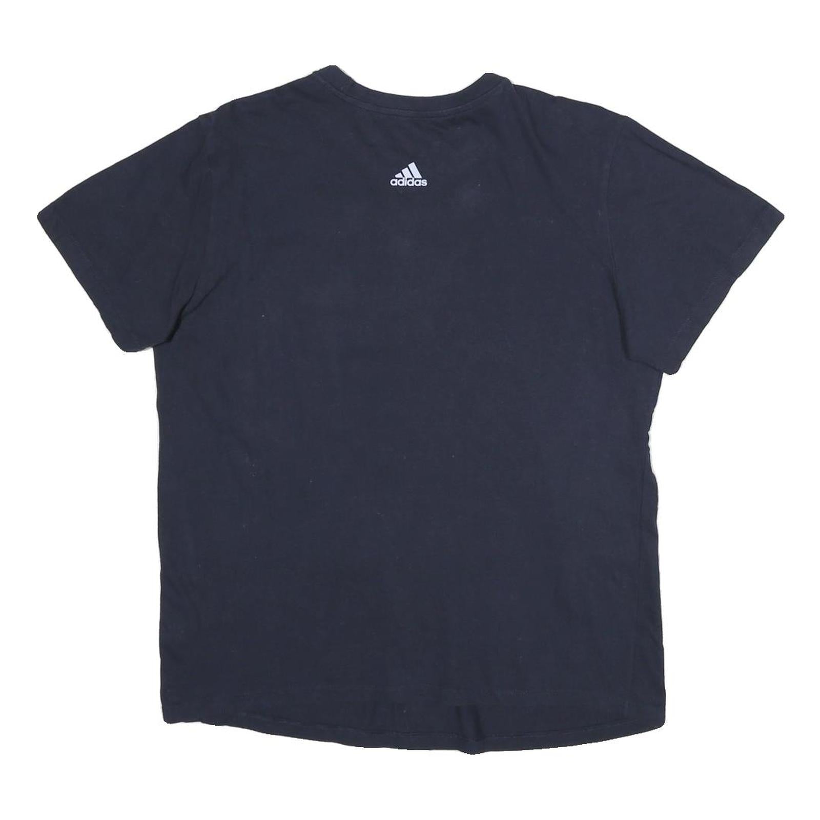 ADIDAS Mens Black Cotton T-Shirt M Short Sleeve Crew Neck Logo Graphic