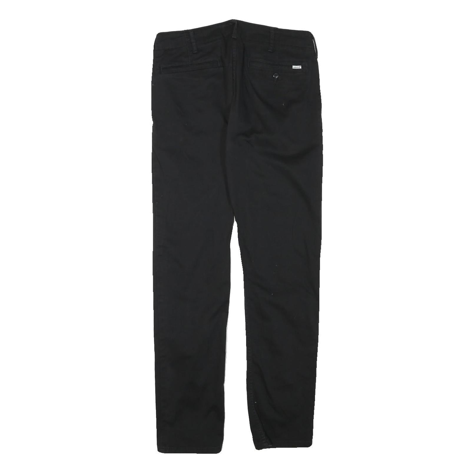 LEVI'S Mens Cotton Blend Black Regular Fit Straight Leg Trousers W29 L29