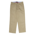 TOMMY HILFIGER Mens Cotton Blend Beige Regular Fit Straight Trousers W28 L27