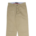 TOMMY HILFIGER Mens Cotton Blend Beige Regular Fit Straight Trousers W28 L27