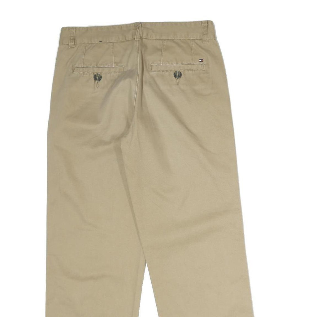 TOMMY HILFIGER Mens Cotton Blend Beige Regular Fit Straight Trousers W28 L27
