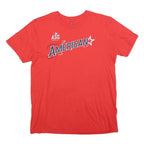 MAJESTIC Mens Red American Graphic T-Shirt L Short Sleeve Crew Neck Baseball