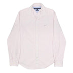 TOMMY HILFIGER Mens Pink Check Shirt S Cotton Blend Casual Classic