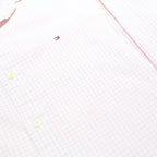 TOMMY HILFIGER Mens Pink Check Shirt S Cotton Blend Casual Classic