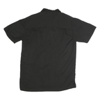 HARRINGTON Mens Black Cotton Shirt M Round Table Pizza Logo Button Up