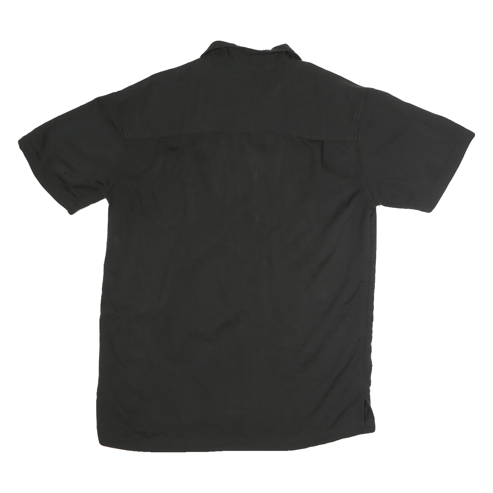 HARRINGTON Mens Black Cotton Shirt M Round Table Pizza Logo Button Up