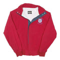 AUBURN SPORTSWEAR Mens Red Nylon Zip Jacket M Plain Bulldogs Embroidered Logo