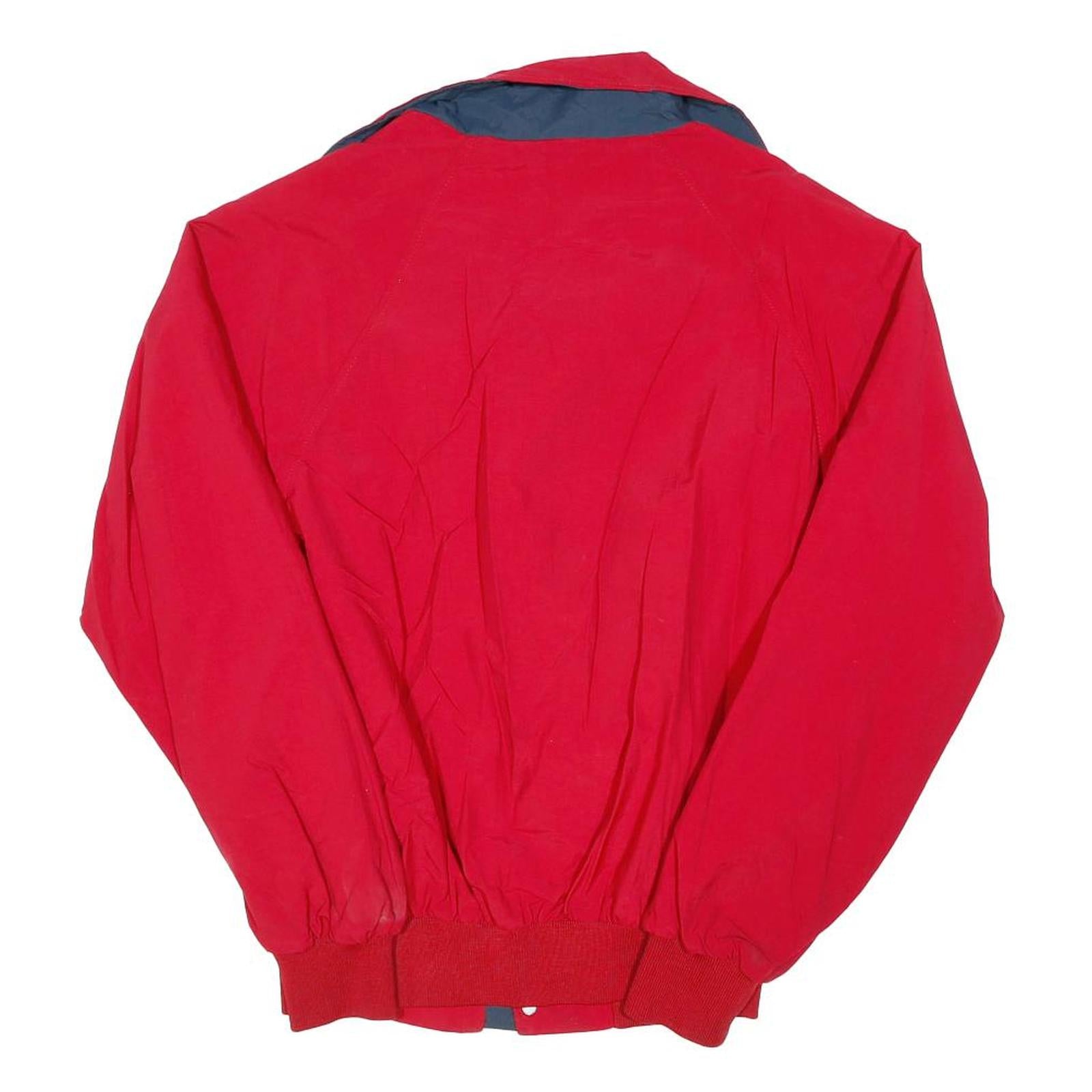 AUBURN SPORTSWEAR Mens Red Nylon Zip Jacket M Plain Bulldogs Embroidered Logo