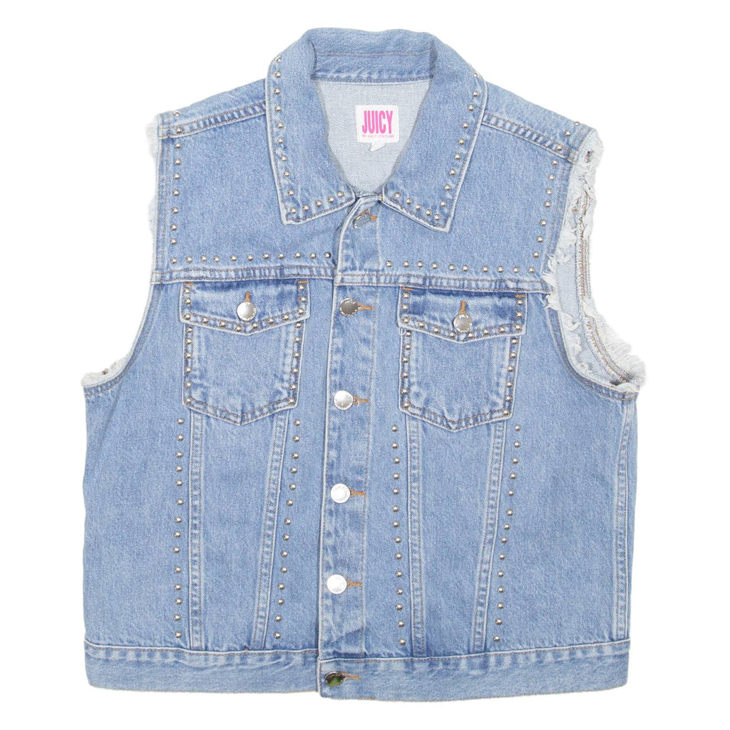JUICY COUTURE Womens Denim Gilet Blue L