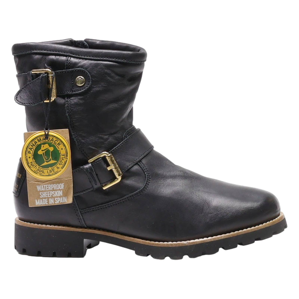 PANAMA JACK Ankle Boots Black Leather Womens UK 7