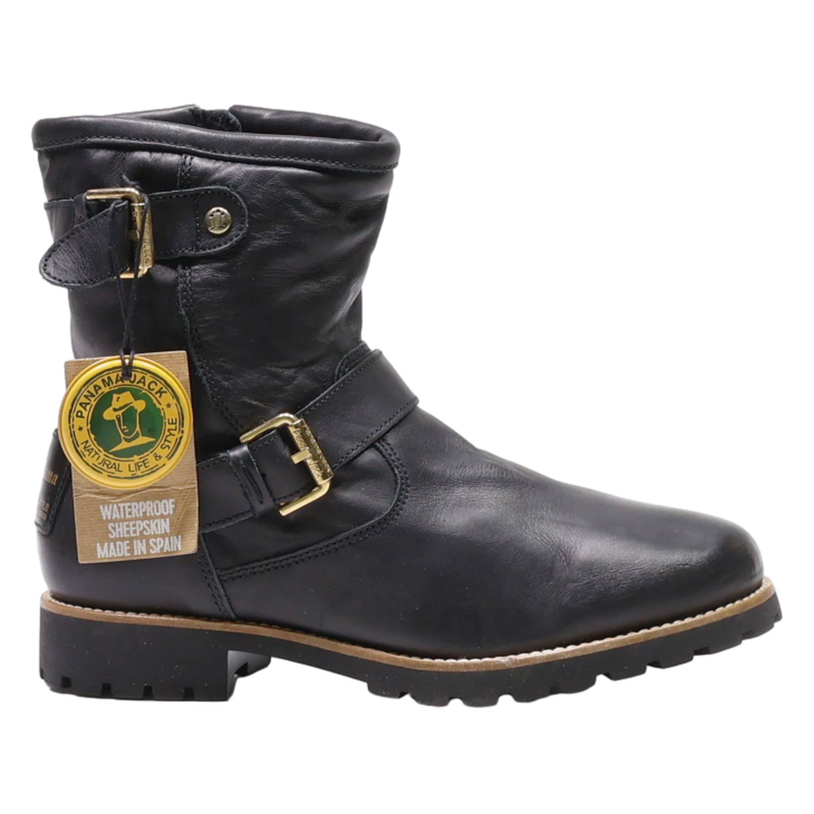PANAMA JACK Ankle Boots Black Leather Womens UK 7
