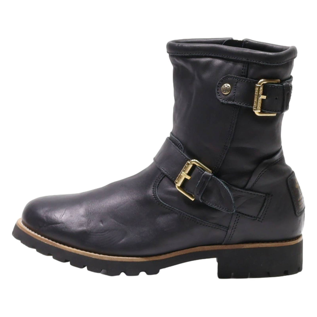 PANAMA JACK Ankle Boots Black Leather Womens UK 7