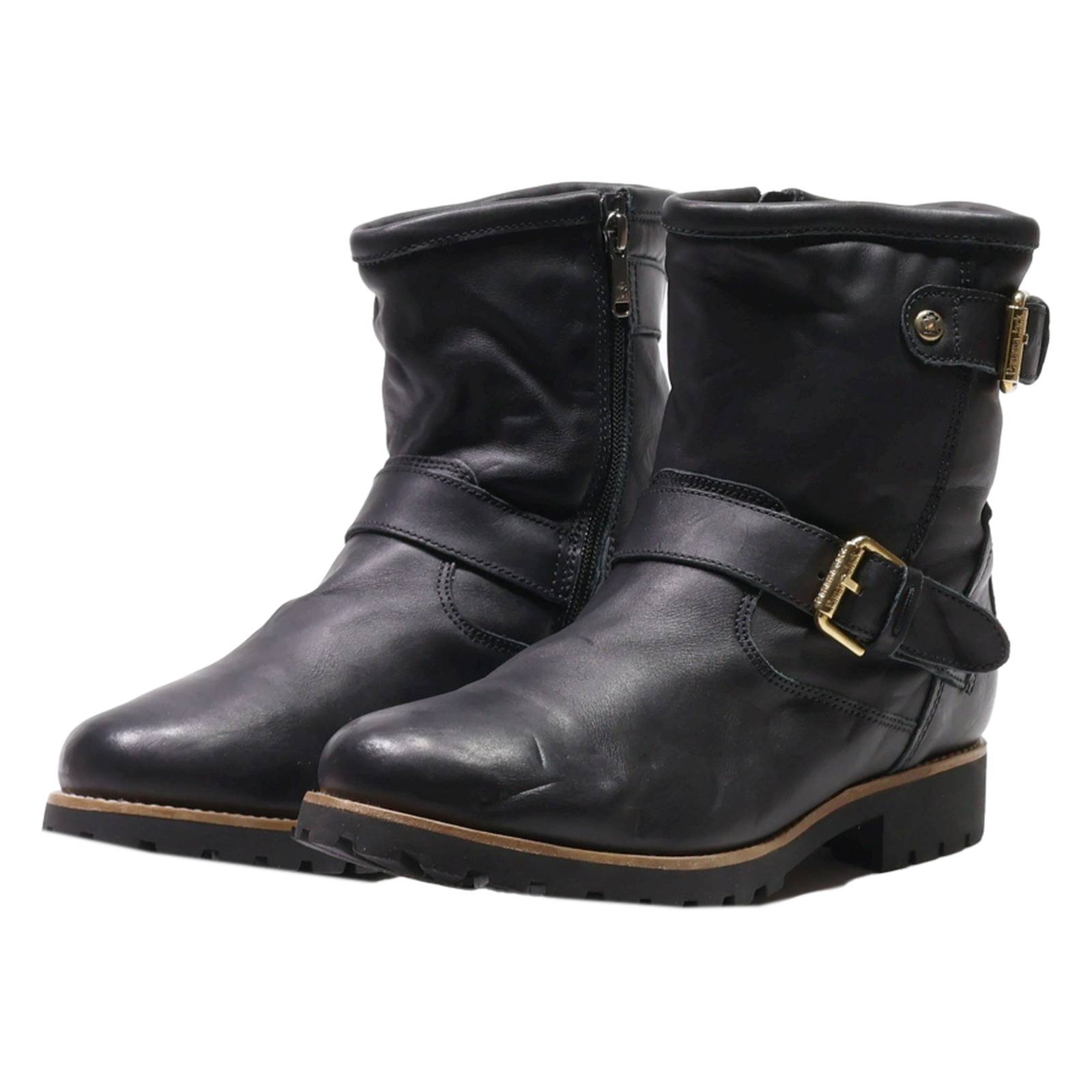 PANAMA JACK Ankle Boots Black Leather Womens UK 7