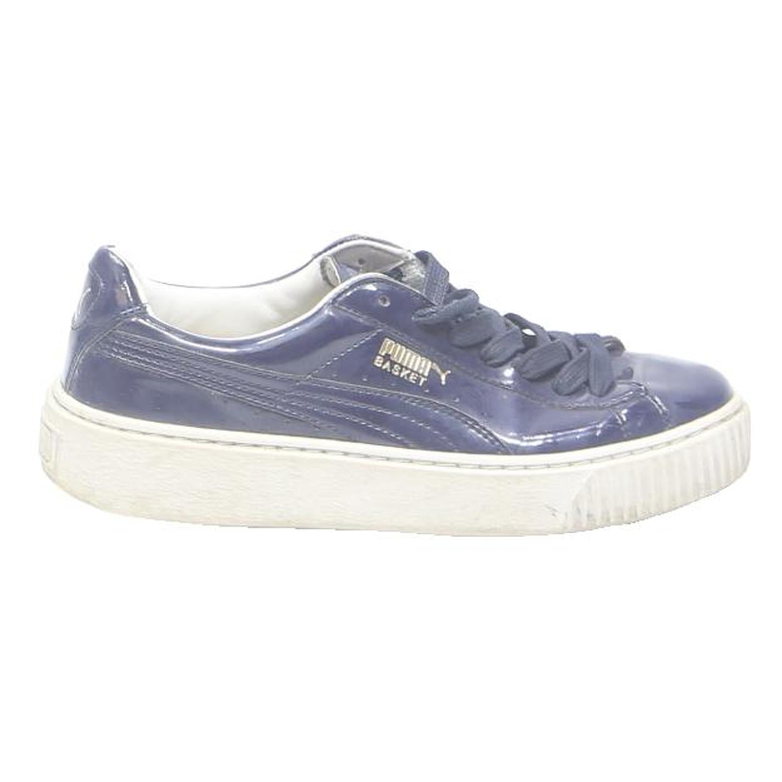 PUMA Basket Womens Low Top Trainers Navy Blue Synthetic UK 5.5 Casual Fashion