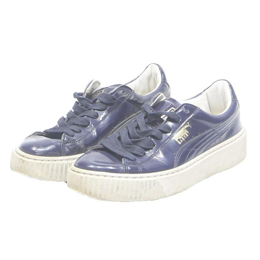 PUMA Basket Womens Low Top Trainers Navy Blue Synthetic UK 5.5 Casual Fashion