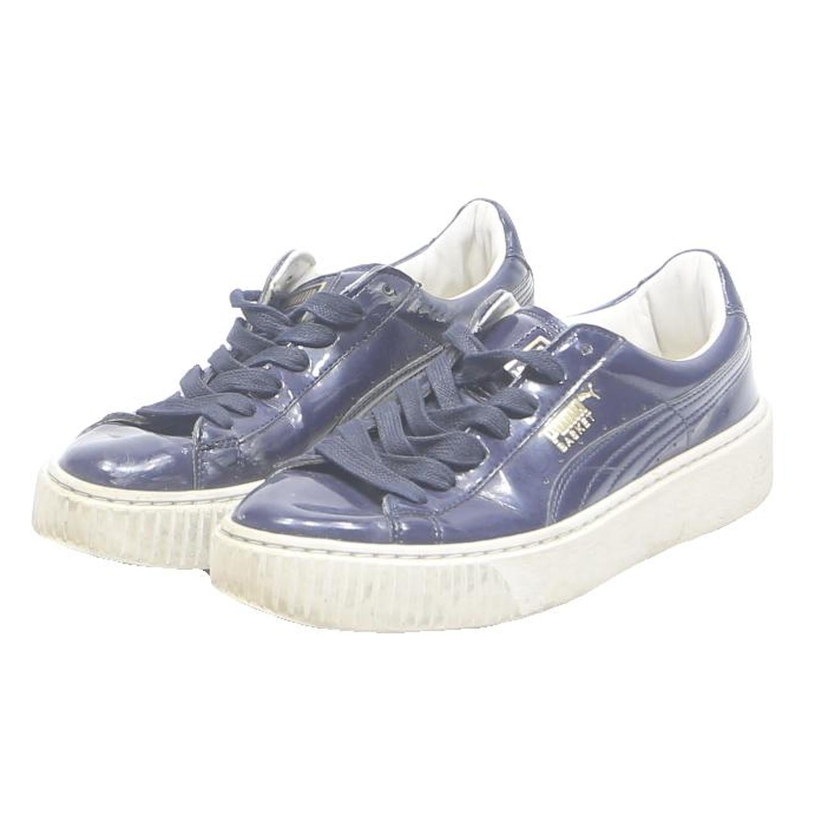 PUMA Basket Womens Low Top Trainers Navy Blue Synthetic UK 5.5 Casual Fashion