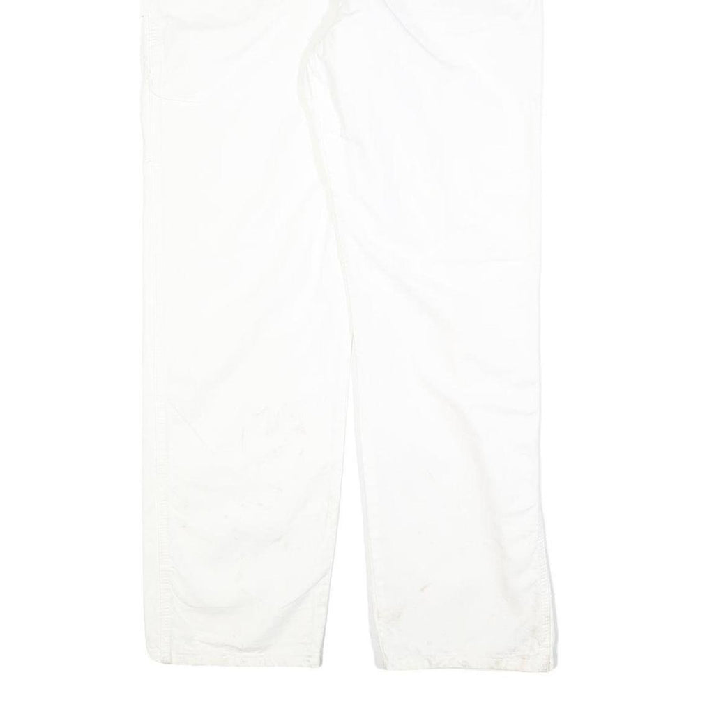 DICKIES Mens Jeans White Relaxed Straight Denim Fair W38 L32 Workwear Zip