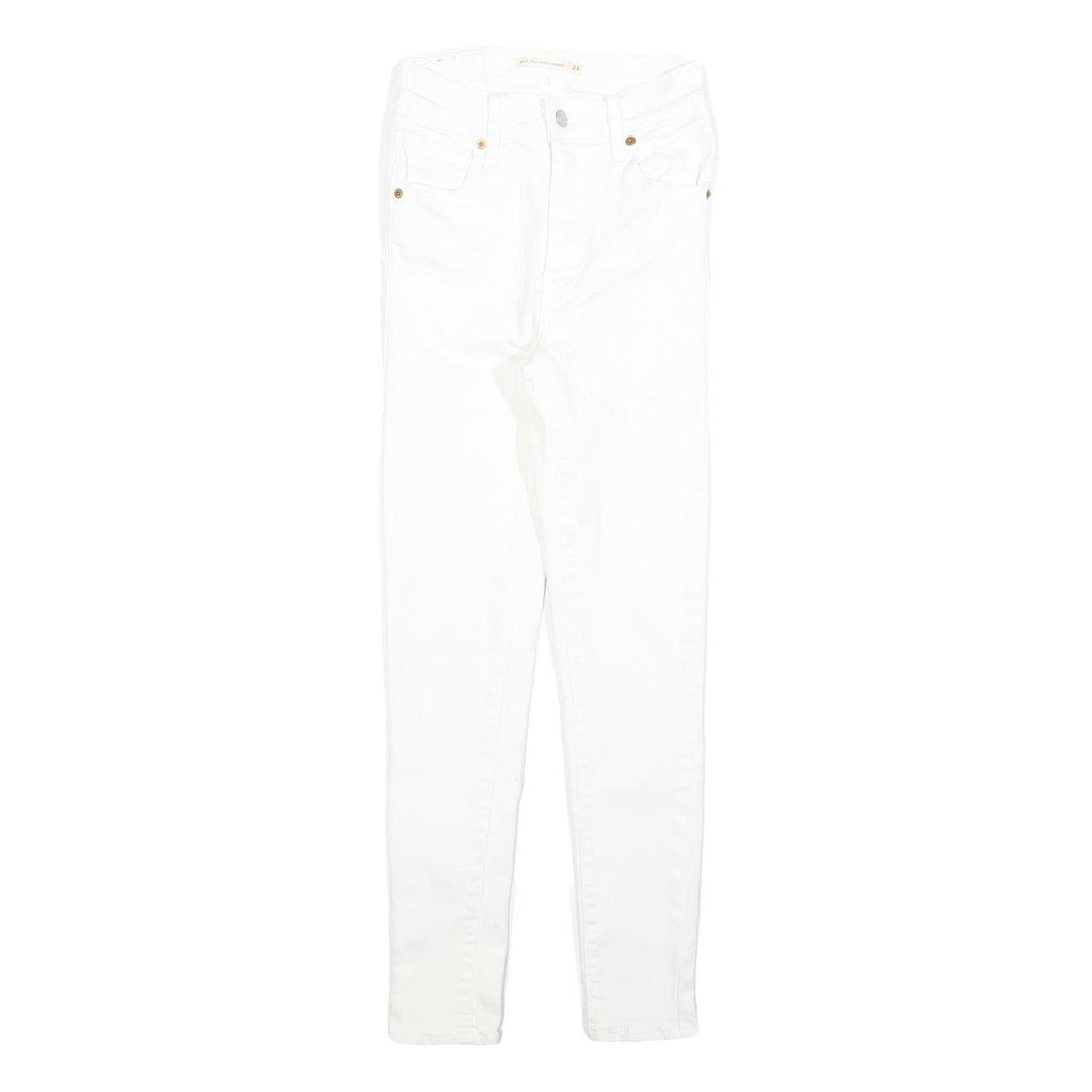 LEVI'S Womens White Slim Skinny Denim Raw W23 L25 Cotton Blend Zip Jeans