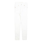 LEVI'S Womens White Slim Skinny Denim Raw W23 L25 Cotton Blend Zip Jeans